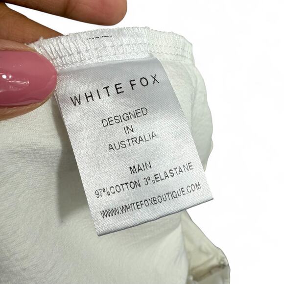 White Fox Wrap Mini Skirt Small Asymmetrical Buckle Y2K Streetwear Bratz Party - Picture 8 of 10